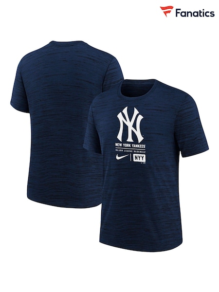 Fanatics Youth Large Blue MLB New York Yankees Logo Velocity T-Shirt (E84631) | ₪176