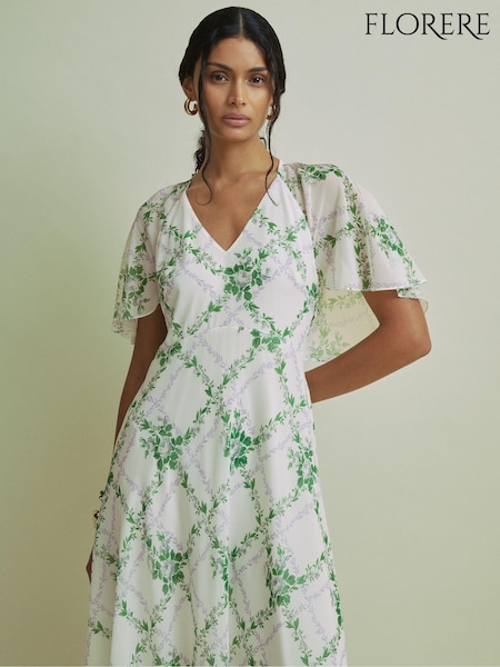 Florere Sheer Sleeve Cape Detail Maxi Dress (E84643) | €169 - €195