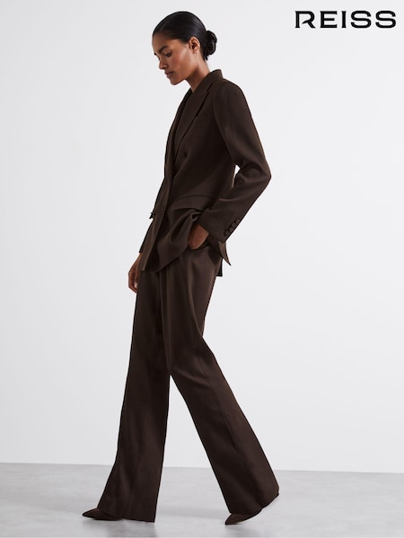 Reiss Chocolate Lena Atelier Virgin Wool-Blend Suit Trousers (E84652) | €351