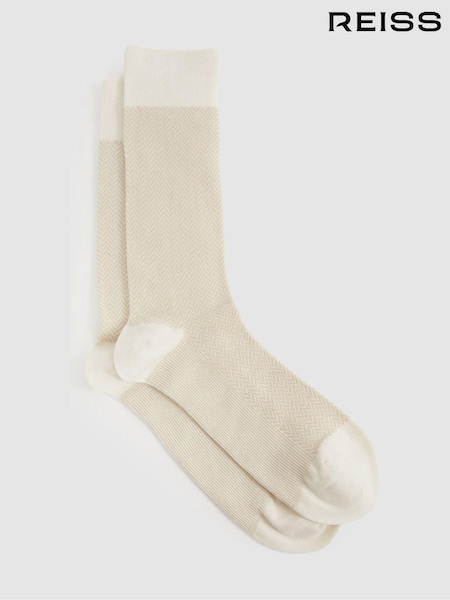 Reiss Ecru/Oatmeal Otis Cotton-blend Socks (E84661) | AED72