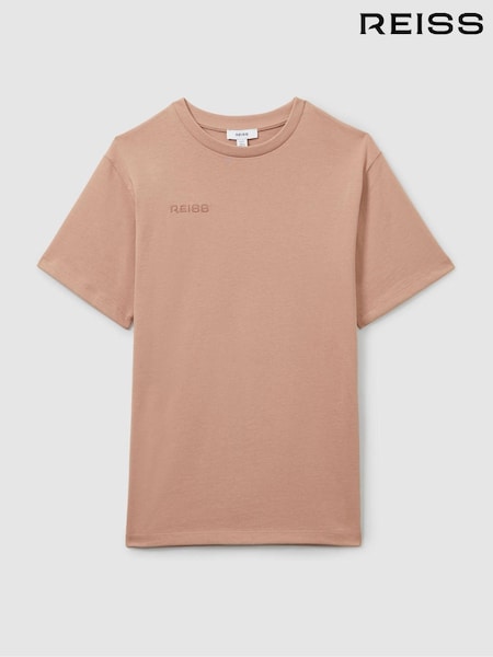 Reiss Mink Camryn 13-14 yrs Cotton-Jersey Logo-Embroidered T-Shirt Dress (E84662) | €40