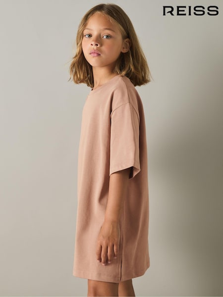 Reiss Mink Camryn 9-13 yrs Cotton-Jersey Logo-Embroidered T-Shirt Dress (E84677) | €35