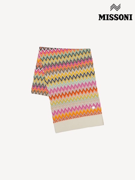 Missoni Cream Zig Zag Pattern Mulitcolour Scarf (E84710) | AED1,077
