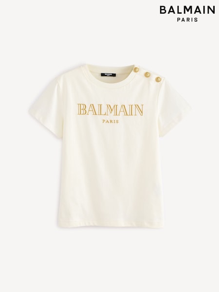 Balmain Kids Logo Short Sleeve T-Shirt (E84752) | €225