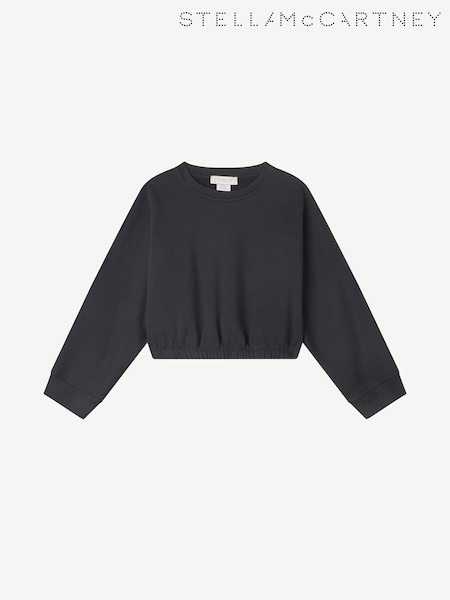 Stella McCartney Kids Cropped Black Sweatshirt (E84762) | AED641