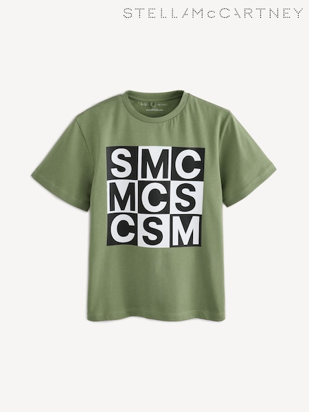 Stella McCartney Kids Square Logo T-Shirt (E84763) | AED291