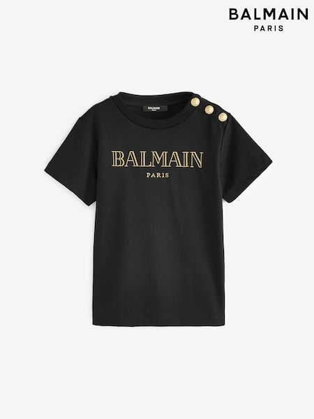 Balmain Kids Logo Short Sleeve T-Shirt (E84768) | AED990