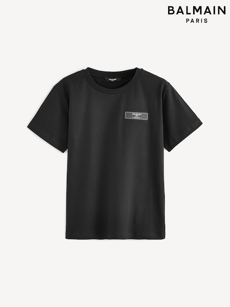 Balmain Kids Logo Short Sleeve T-Shirt (E84773) | AED670