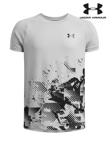 Under Armour Grey 100% Cotton Tech Graphic Short Sleeve T-Shirt (E84797) | AED128