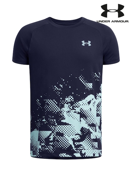 Under Armour Blue 100% Cotton Tech Graphic Short Sleeve T-Shirt (E84826) | AED128