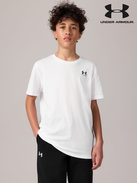 Under Armour White Sportstyle Short Sleeve T-Shirt (E84850) | ₪96