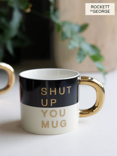 Rockett St George Black/Cream Quote Single Mug (E84879) | €16