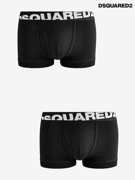 DSquared2 Black Underwear Logo Band Boxers 2 Pack (E84902) | AED224