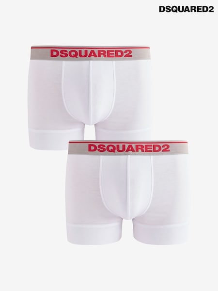 DSquared2 White Underwear Red Logo Band Boxers 2 Pack (E84907) | AED224