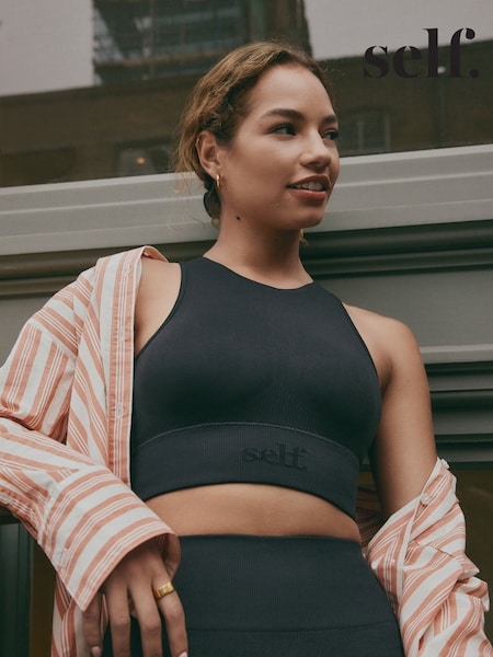 Musta - Self. Seamfree Sports Nilkkapituiset housut Top (E84922) | €38