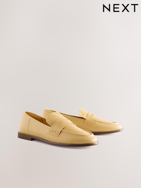 Buttermilk Yellow Standard Fit Forever Comfort® Slim Round Toe Penny Loafers (E85084) | ₪113