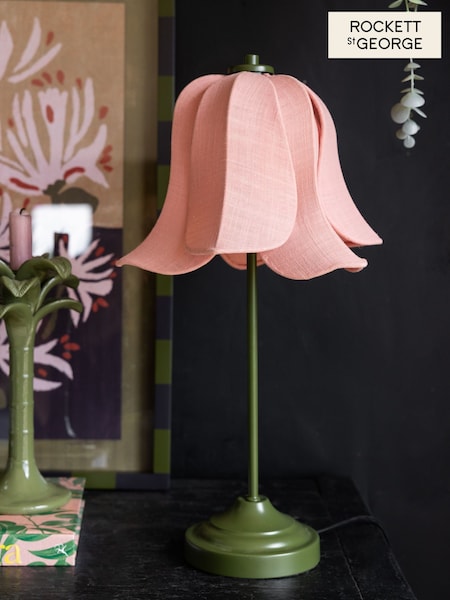 Rockett St George Pink/Green Petal Table Lamp (E85184) | €156