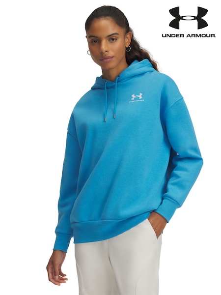 Under Armour Blue Oversized Essential Fleece hoodie (E85281) | ₪302