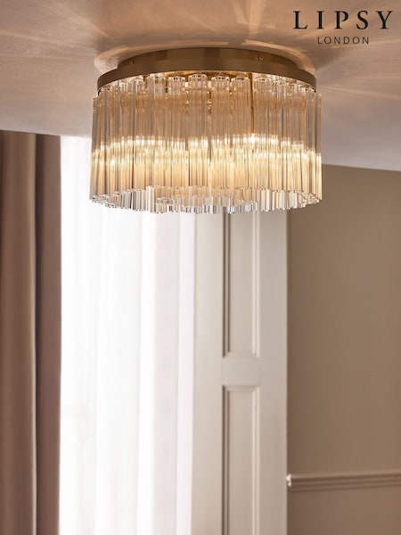 Lipsy Brass Glass Flush Ceiling Light (E85313) | €230