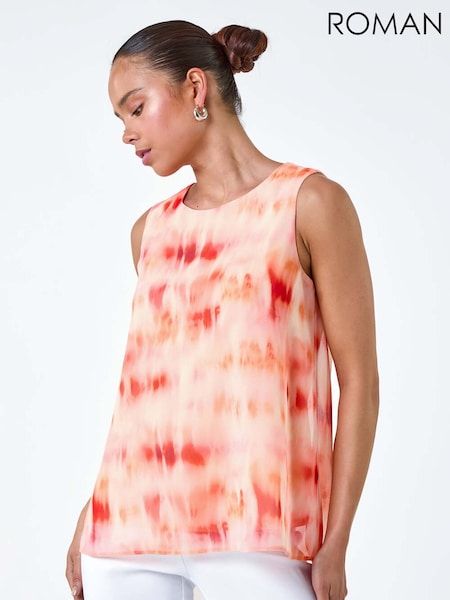 Roman Sleeveless Tie Dye Print Top (E85397) | ‏201‏₪