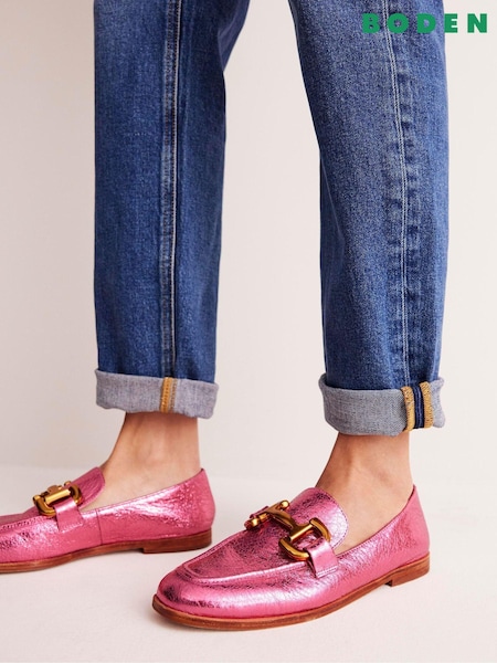 Boden Pink Iris Snaffle Loafers (E85420) | €128