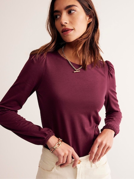 Boden Purple Supersoft Long Sleeve Top (E85426) | 103 QAR