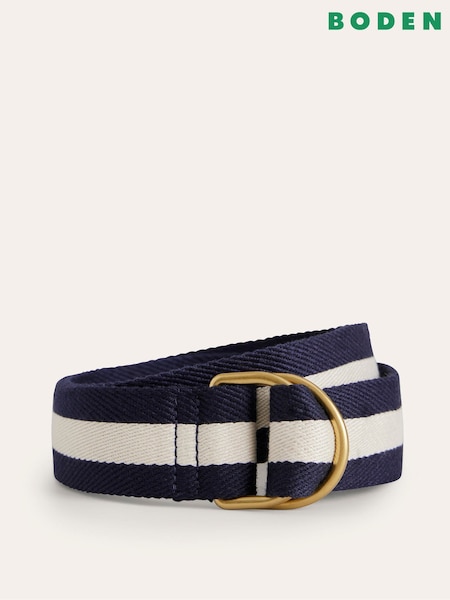 Blå - Boden Webbing D-ring Belt (E85428) | kr420