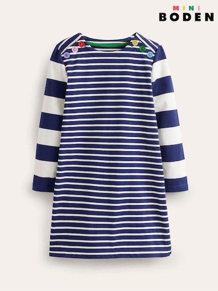 Boden Blue Fun Breton 100% Cotton Dress (E85466) | 62 QAR - 72 QAR