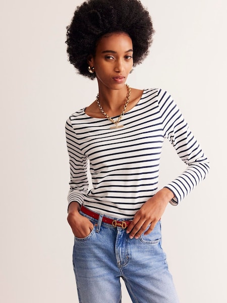 Kermanvaalea - Boden Ella Pitkä hiha Breton 100% puuvillaa toppi (E85471) | €44