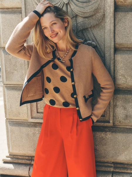 Boden Brown Holly 100% Cotton Knitted Jacket (E85527) | €92