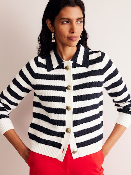 Boden 100% Cotton Collared Knitted Cardigan (E85528) | € 106