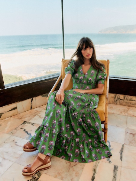 Boden Green Bella Puff Sleeve Maxi Dress (E85541) | 309 QAR