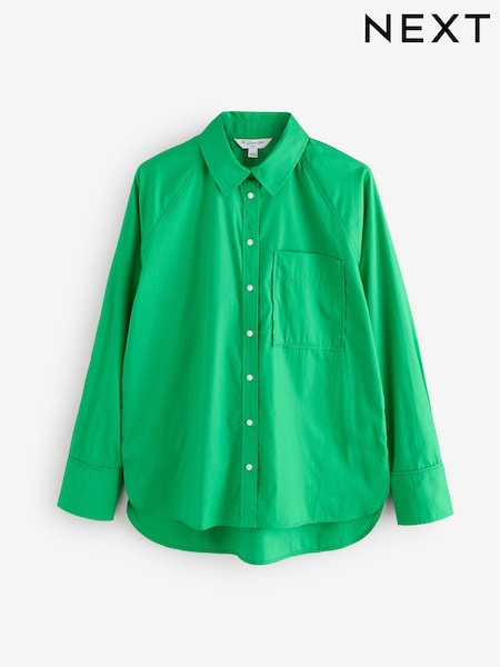 Green Girlfriend Oversized Long Sleeve Shirt (E85627) | AED36