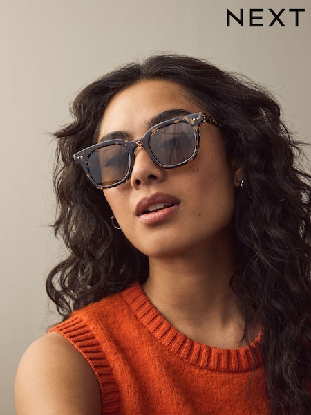 Tortoiseshell Brown Square Sunglasses (E85751) | kr153
