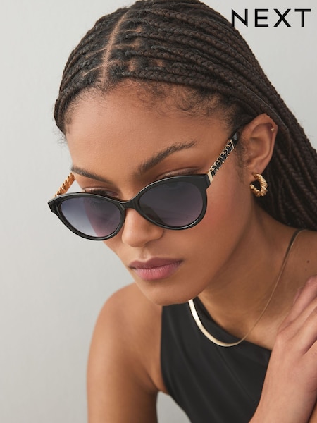 Schwarz - Chain Cat Eye Sunglasses (E85753) | CHF 22