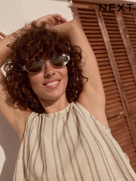 Or - Tone Oval Sunglasses (E85759) | 19 €