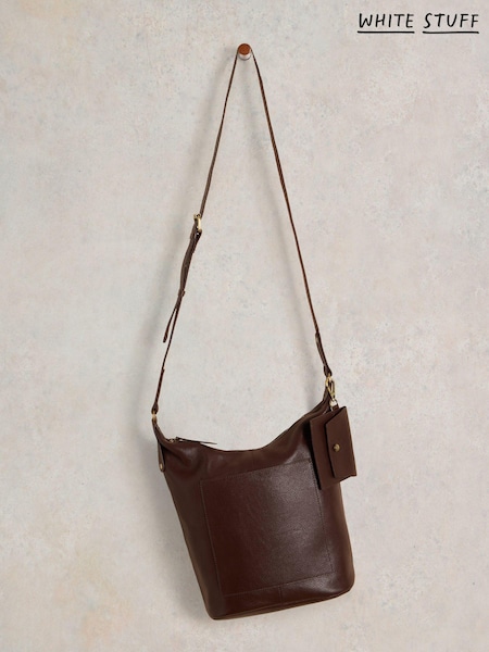 White Stuff Brown Fern Leather Cross-Body Bag (E85790) | AZN 163
