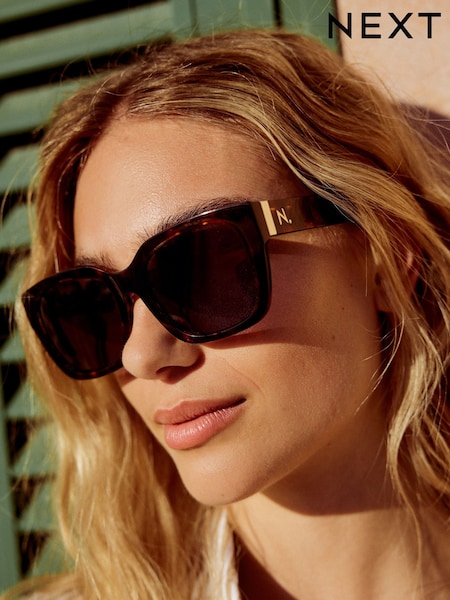 Tortoiseshell Brown Acetate Square Sunglasses (E85802) | €40