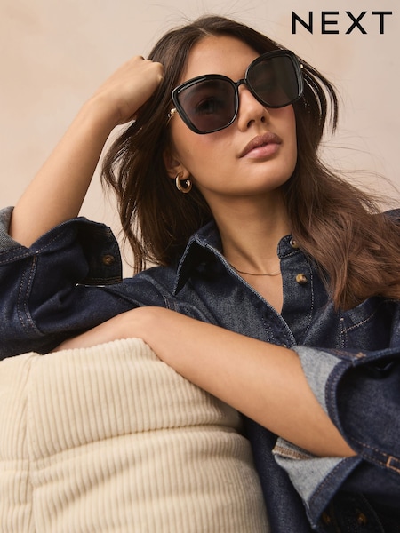 Черный - Square Sunglasses (E85806) | €17