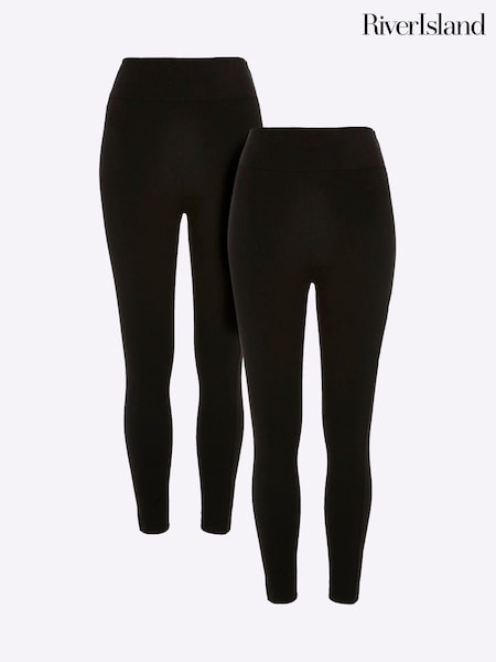 River Island High Rise 100% Cotton Leggings 2 Pack (E85884) | €38