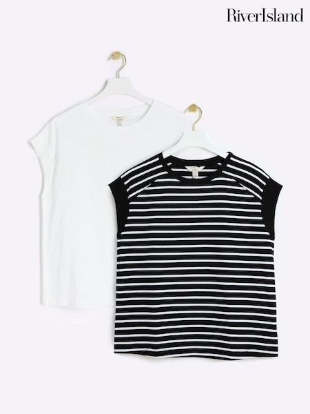 River Island 100% Cotton Crew Neck T-Shirts 2 Pack (E85892) | 45 €