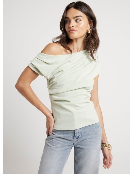 River Island White Drape Shoulder Top (E85894) | €26