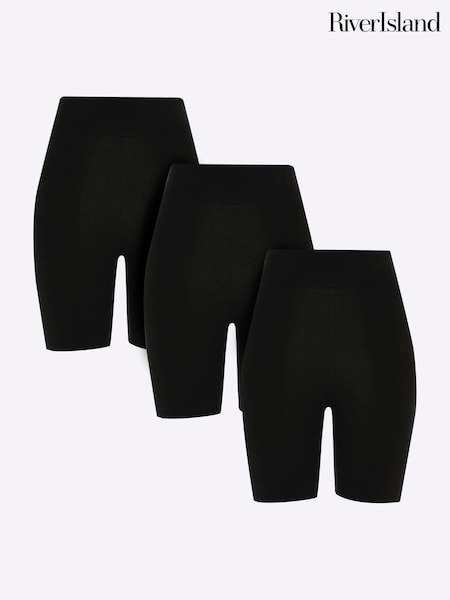 River Island Black Cycling 100% Cotton Shorts 3 Pack (E85918) | €23