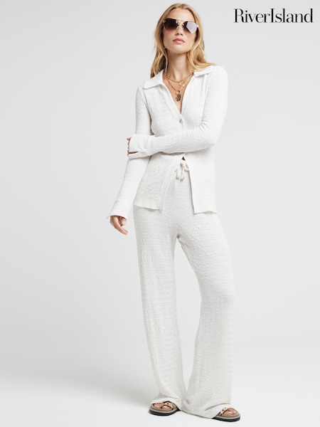 River Island Textured Wide Leg Trousers (E85924) | 125 LEI