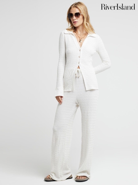Cream - Cămașă texturată River Island (E85925) | 129 LEI