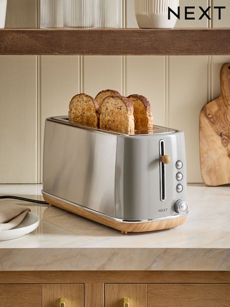 Dove Grey Long 4 Slice Malvern Toaster (E86013) | €59