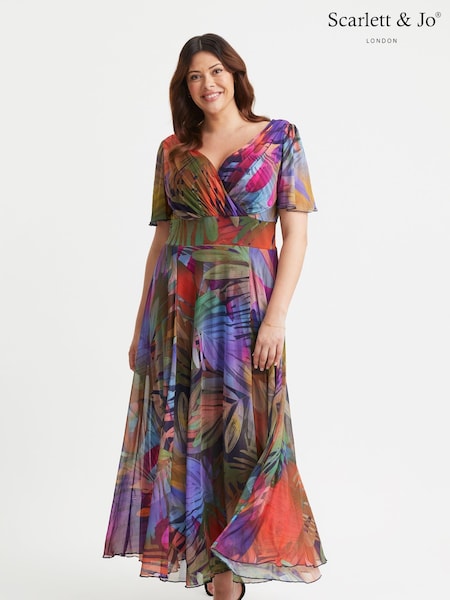 Scarlett & Jo Multi Isabelle Angel Sleeve Maxi Dress (E86031) | €75