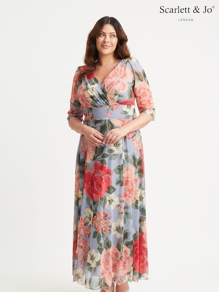 Natural - Scarlett & Jo Verity Imprimeu Maxi Gown (E86033) | 340 LEI