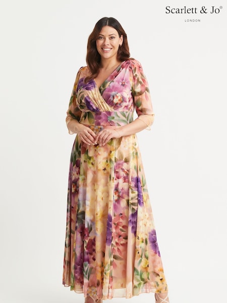 Violet - Scarlett & Jo Verity Imprimeu Maxi Gown (E86037) | 396 LEI
