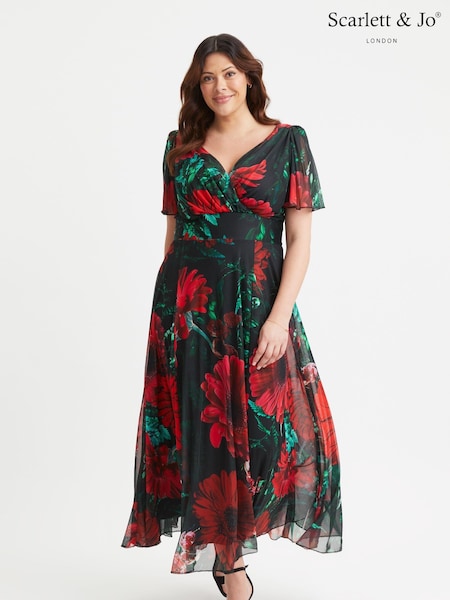 Schwarz - Scarlett & Jo Isabelle Angel Sleeve Maxi Dress (E86044) | 74 €